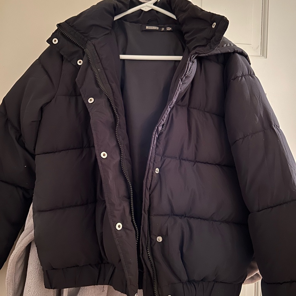Missguided Black Puffer Jacket